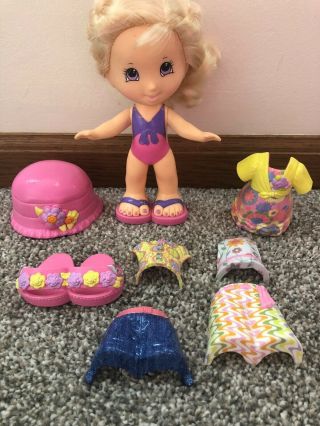 Fisher Price Snap & Style 2006 Alexa Blonde Purple Eyes Doll Figure Outfit