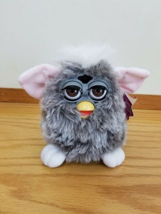 Tiger Electronics Furby Gray Fur Green Eyes Pink Ears 70 - 800 1998 With Tag