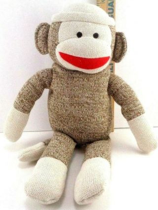 Kohls Cares Skippyjon Jones 14” Sock Monkey Plush Stuffed Animal Brown