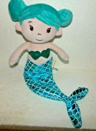 Dan Dee Plush Mermaid Doll Teal 12 "