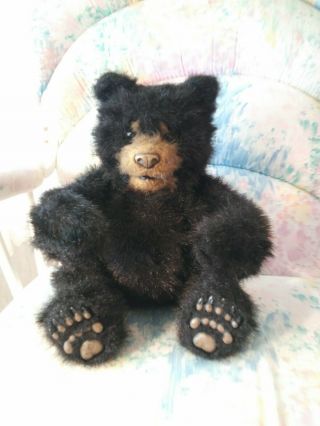 18 " Black Bear Fur Real Friend Luv Cub 73901 / 2004 Tiger Electronics,  Hasbro