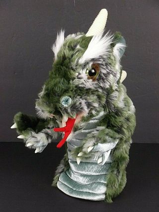 Folkmanis Green Dragon Hand Puppet Dinosaur Spikes Stage Puppet Pretend Play Exc