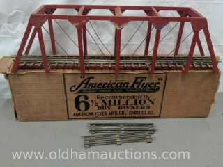 Vintage American Flyer Train Red Train Bridge 22 "