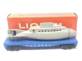 Lionel Trains Postwar No.  3830 Flat Car With Operating Submarine U.  S Navy