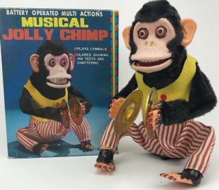 Musical Jolly Chimp W/box 4910 Made In Japan Ecu Video Listing