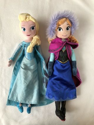 Disney Store Frozen Elsa & Anna Plush Doll 20 "