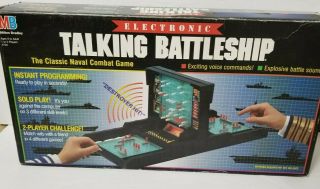 Vintage Electronic Talking Battleship Milton Bradley Game