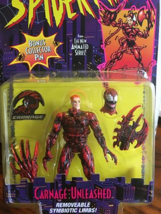 Marvel Spider - Man Animated Series Carnage Unleashed Action Figure Toy Biz 1995