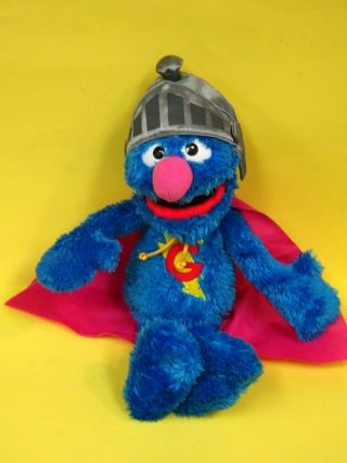 Adorable Plush 16 " Talking Grover Sesame Street Muppet W/cape Hasbro 2010