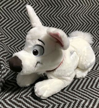 Disney Store Bolt White Dog Plush Laying Down 15 Inch 111