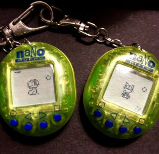 2 Used: Green Nano Puppy And Green Kitty Playmates 1997