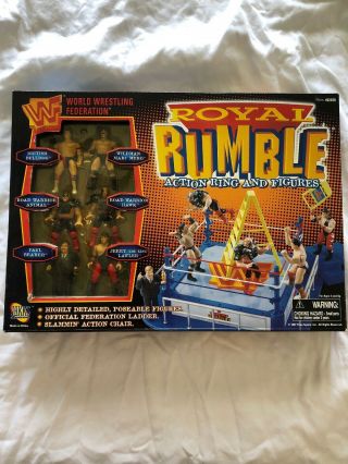 Wwf/wwe Royal Rumble Action Ring And Figures Set Jakks Pacific (1997)