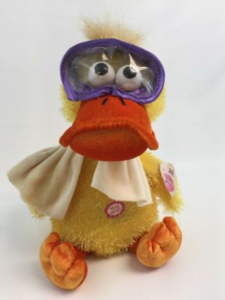 Stuffed Yellow Duck Duckie Dances Sings Splish Splash Swim Goggles Dan Dee 10.  5 "