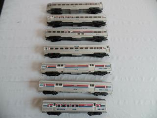 Athearn Ho Scale Vintage Amtrak Full Passenger Train Set 7 Streamliner Cars.
