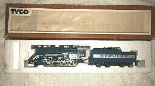Vintage Tyco Ho Scale The Royal Blue Steam Engine 638 W/ Tender Train Boxed
