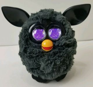 Furby Black Gray Talking Interactive Toy Pet Hasbro 2012 with Blue Backpack 7