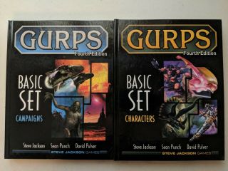 Gurps 4th Edition Basic Set Characters & Campaigns Books.  2004 1st Printing