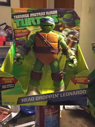 Nickelodeon Teenage Mutant Ninja Turtles Head Droppin 11” Leonardo Action Figure