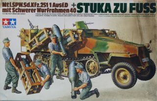 Tamiya 1:35 Stuka Zu Fuss Wwii Sd.  Kfz 251/1 Ausf.  D Mit Schwerer 40 Kit 35151u1