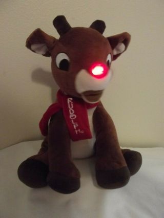 Rudolph The Red Nosed Reindeer Plush - Light Up Singing Animated Dandee 12 "