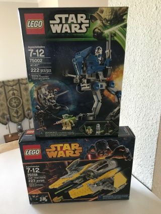 Lego Star Wars At - Rt 75002 And Jedi Interceptor 75038 Retired