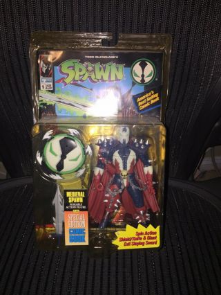 Medieval Spawn 1994 Todd Mcfarlane Action Figure With Comic Series 1