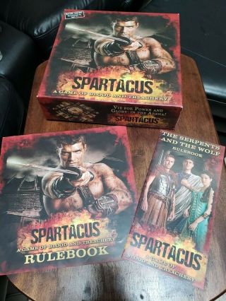 Spartacus Blood And Treachery W/serpents And The Wolf Expansion Board Game Oop