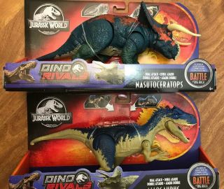 Jurassic World Dino Rivals Allosaurus/nasutoceratops Set Of 2 Dinosaur Figures