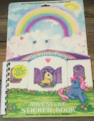 Vtg 1980s My Little Pony Adventure Sticker Book & Puffy Stickers Book