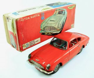 1960s Aston Martin Db - 6 11” (27.  9 Cm) Tin Coupe W/ Box By Atc Nr