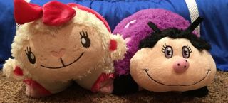 Plush Pillow Pet Bundle: Purple Ladybug & Lambie From Doc Mcstuffins