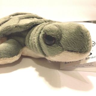 SOS Sea Turtle 8” Plush stuffed Animal Green With Tag 2