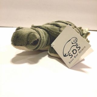 SOS Sea Turtle 8” Plush stuffed Animal Green With Tag 5