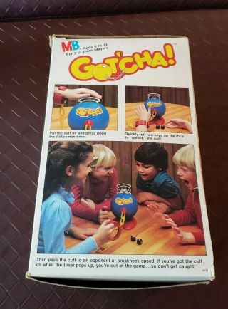 Vintage Gotcha Got ' cha 1984 Milton Bradley Game Complete CIB Box Dice 6