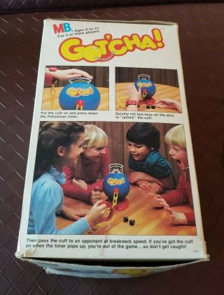 Vintage Gotcha Got ' cha 1984 Milton Bradley Game Complete CIB Box Dice 8