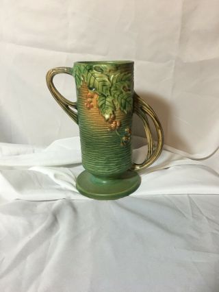 Vintage Roseville Pottery Green Bushberry Vase