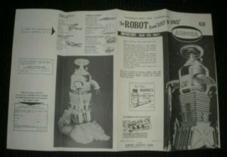1968 Lost In Space Robot Aurora Model Kit 418 Instructions Only Vf 8.  0