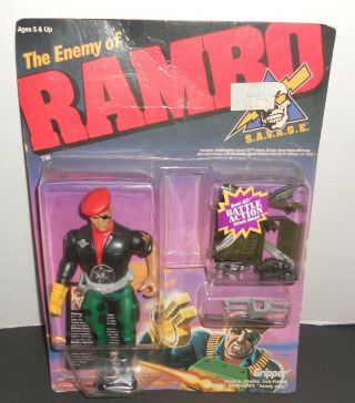 Rambo S.  A.  V.  A.  G.  E.  The Enemy Of Rambo Action Figure Gripper Moc Unpunhed