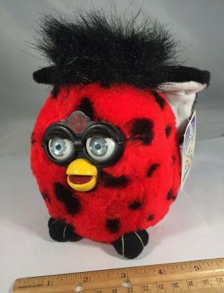Tiger Furby Stuffed Toy Red With Black Dots 1999 Nanco With Tags