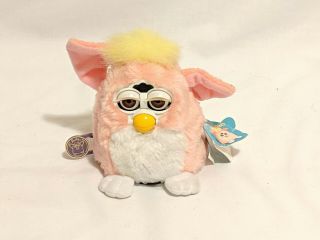 1999 Furby Babies Pink/white Fur With Yellow Hair And Tail A7