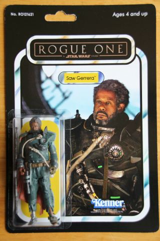 Star Wars Rogue One Saw Gerrera - Custom Vintage Style Cardback