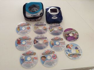 Video Now Color Portable Video Player Blue W/case,  10 Discs Great