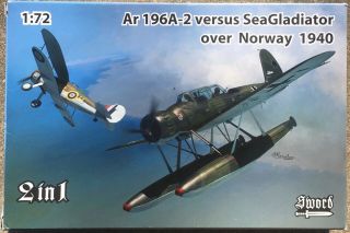 Ar - 196 A - 2 Vs Sea Gladiator Over Norway 1940,  2 Kits,  Sword 1/72