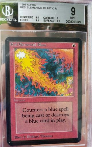 Vintage Magic | Bgs 9 Mtg Alpha Red Elemental Blast,  W/2x 9.  5,