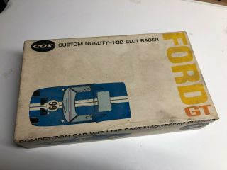Slot Cars 1/32 Scale " Cox " Ford Gt Slot Car Box W/ Parts &