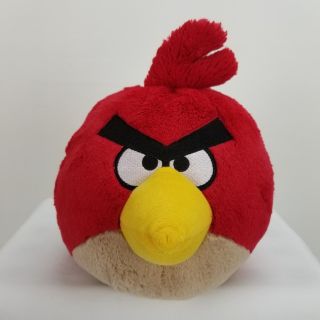 Angry Birds Red Bird Plush Stuffed Press Button On Top Head For Sounds 8 "