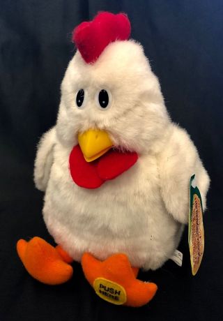 Gemmy Cornelius Chicken Dance Animated 9 " Plush Mwt Plastic Beak Stuffed Animal