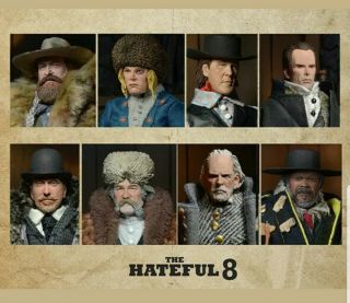 Neca The Hateful Eight Complete Set Of 9 W/ Quentin Tarantino Action Figure Nib