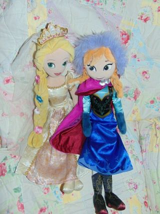 Disney Tangled Rapunzel & Anna From Frozen Doll Plush 20 "