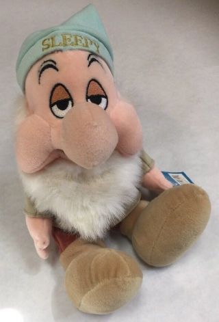 The Disney Store Snow White & 7 Dwarfs Sleepy 12” Stuffed Plush Toy